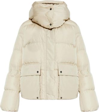 Add hooded puffer jacket - women - Polyamide/Fabric - 42 - Neutrals