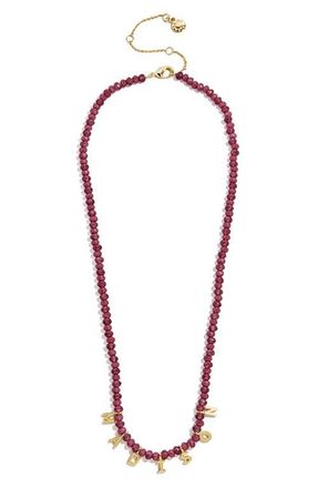 BaubleBar Beaded Custom Letter Necklace in Red at Nordstrom