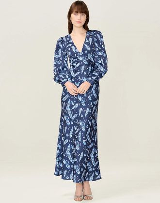 Omnes Womens Francoise Dress in Swan Print - Size: 20