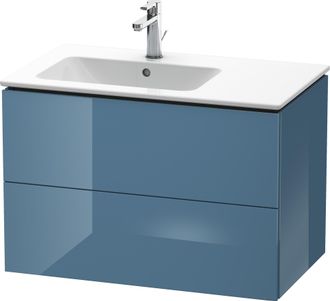 Duravit Duravit L-cube Mueble De Pared 82,0 X 48,1 Cm, 2 Cajones, Para Me By Starck 234583 Lavabo A La Izquierda, Color: Laca De Alto Brillo Stone Blue - Lc62