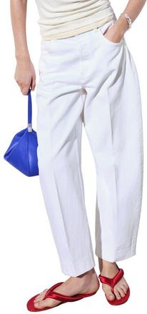 Mango High Waist Balloon Jeans in Off White at Nordstrom, Size 10
