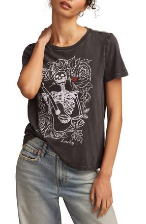 Lucky Brand Guitar Skull Graphic T-Shirt in Caviar at Nordstrom, Size Large