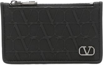 Valentino Garavani V-Logo embossed leather wallet - men - Calf Leather - One Size - Black