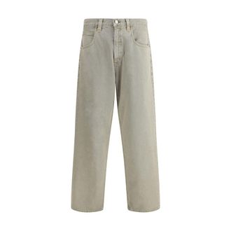 A Gold E Mens Wide Leg Jeans - Light Grey Cotton - Size 30 (Waist)