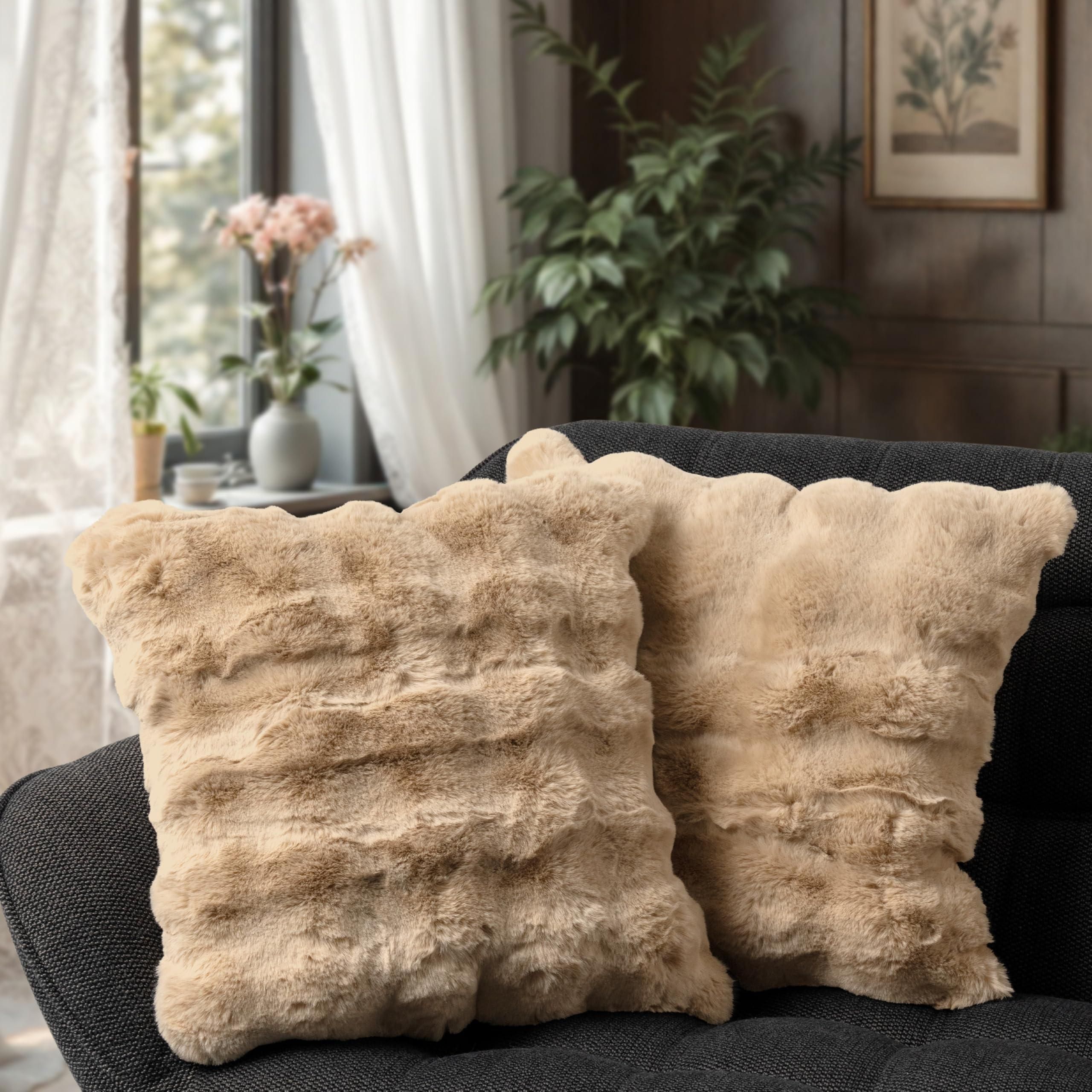 Paco Home Kissenbezug Set - 4-teilig, Geometrisches Muster, Weiß/ocker | 100% Polyester