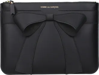 Comme Des Gar&ccedil;ons Black Leather Clutch Womens Bag