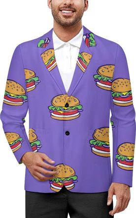 Generic Hamburger Mens Suit Jacket 2 Button Blazer Casual Business Party Dress Coats L