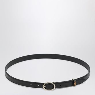 Gucci Thin black belt with oval buckle