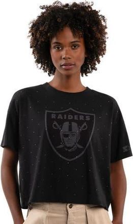 Starter Womens Starter Black Las Vegas Raiders Rhinestone Sprinkle Boxy Cropped T-Shirt at Nordstrom, Size Xx-Large