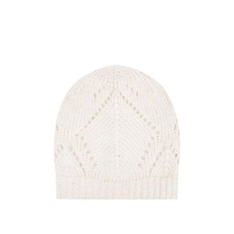 PESERICO Accessories, female, Beige, ONE SIZE, Alpaca and wool hat with sequins