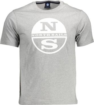 North Sails Verhoogd Casual Ronde Hals T-shirt - Heren - T-shirts - Grijs - XL - Katoen - Tops