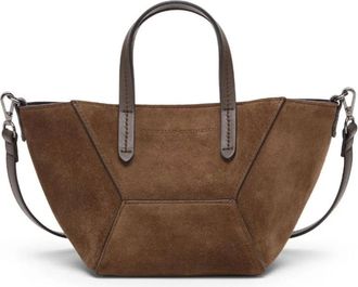 Brunello Cucinelli Tassen, Dames, Bruin, ONE Size, Karamelbruine tassen met magnetische sluiting