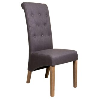 Wanderlust Deco Silla de madera tapizada gris 44x58x48/107
