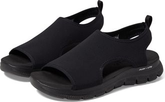 Skechers Womens Flex Appeal 4.0 Moon Lines Sneaker, Black Textured Jersey, 6 UK