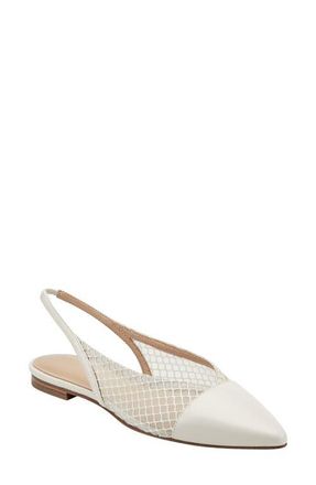 Marc Fisher Davin Pointed Toe Slingback Flat in Ivory at Nordstrom, Size 8.5