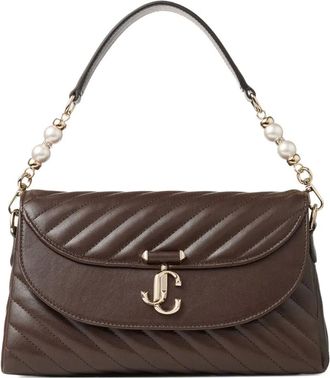 Jimmy Choo London small Curve leather shoulder bag - women - Leather - One Size - Brown