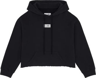 Maison Margiela Felpa con cappuccio e orlo a taglio vivo - Nero