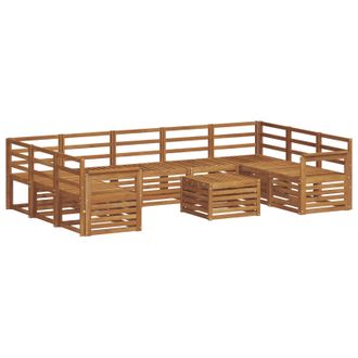 vidaXL Conjunto De Sof&aacute;s De Exterior 10 Uds. Natural Vidaxl