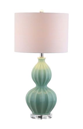 Jonathan Y Designs Faye 28 Glass LED Table Lamp, Seafoam Green at Nordstrom
