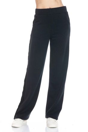 Ariella Straight Leg Pants W/ Contrast In Black