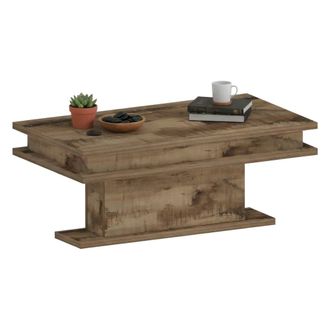 Dmora Mesa De Centro Leon, Mesita De Sal&oacute;n, Mueble Bajo, Mesa De Centro, 100x55h42 Cm, Arce Con Luz Led - Dmora