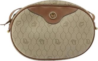 Dior Pre-owned Cross Body Bags, female, Beige, Size: ONE SIZE Pre-owned Vintage Honeycomb Shoulder Bag