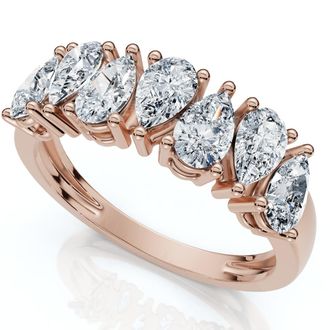 Pompeii3 1 1/5Ct Pear Shape Diamond Wedding Anniversary Ring 14k Gold Lab Grown EF/VS