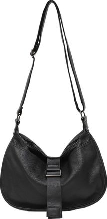 Generic Compatible For Women Genuine Leather Shoulder Bag Multi Pockets Casual Daily Slouchy Handbag Satchel Purse(BLACK)