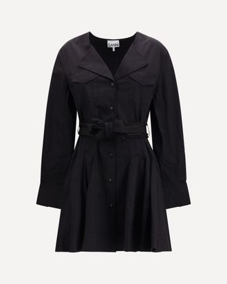Ganni Short shirt Dress with belt Female 38
