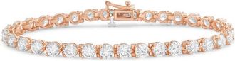Diana M. Jewels 14kt rose gold 8cts round lab grown diamond 3-prong tennis bracelet