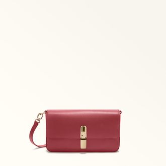 Furla Iride Crossbody S Ciliegia D Red Textured Leather Woman