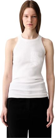 Sportmax Tops, Dames, Wit, M, Polyester, Aia Tank Top