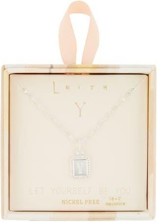 Leith Initial Pendant Necklace in Y- Clear- Silver at Nordstrom Rack