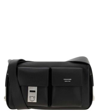 Ferragamo Black Utility Medium Crossbody Bag