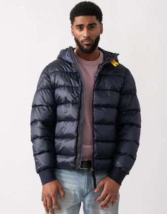 Parajumpers Mens Parajumpers Pharrell Mens Hooded Down Bomber - Blue Navy 316 - Size: 42/Regular