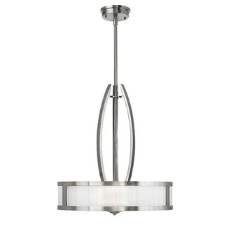 Loops 3 Bulb Ceiling Pendant Light Fitting Brushed Nickel LED G9 3.5W Bulb in Metallics