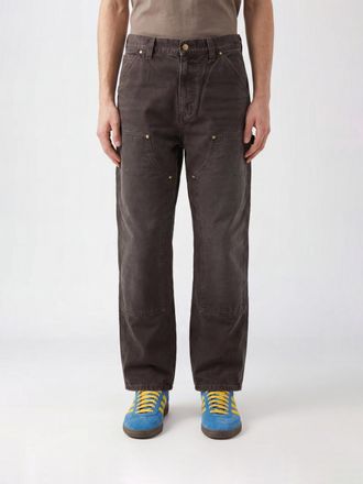 Carhartt Work in Progress Pantaloni OG Single Knee in denim di cotone a gamba larga con logo