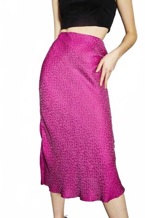 Glamorous Leopard Bias Cut Midi Skirt In Orchid