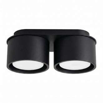 Sollux Lighting Plafone negro aluminio alt. 8 cm