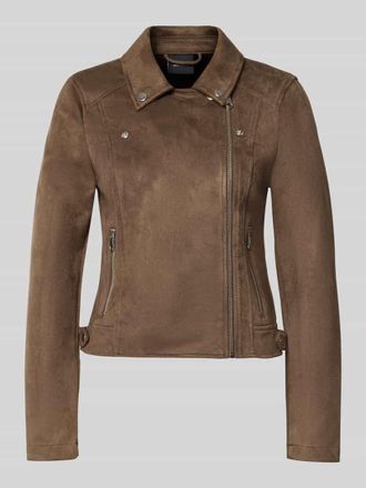 Vero Moda Regular Fit Kunstlederjacke mit Riegeln am Rumpf Modell JOSE in Schoko, Gr&ouml;&szlig;e XL