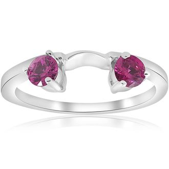 Pompeii3 1/2ct Ruby Wrap Engagement Guard Ring 14K White Gold Size Selectable