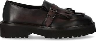 Doucal's Bruin lederen franje loafer Dec&ograve; stijl - Dames - Loafers - Bruin - 39 EU - Leer - Schoenen