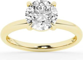 Grown Brilliance Lab Grown Diamond Engagement Ring in 10K Yellow Gold, 2 Carat Round Cut Solitaire, Ring Size 8