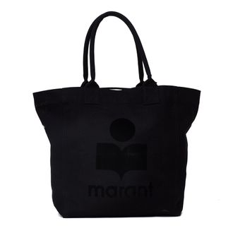 Isabel Marant Yenky Washed Cotton Canvas Logo Tote Bag