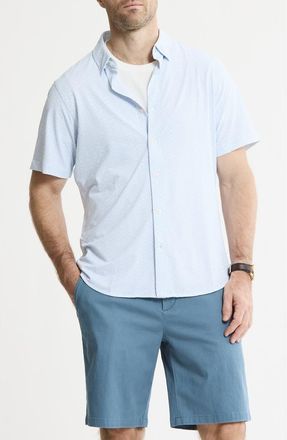 J.A.C.H.S. Performance Tech Button-Up Shirt in White Geo at Nordstrom Rack, Size Xx-Large