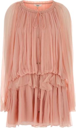 Chlo&eacute; Pink Muslin Mini Dress