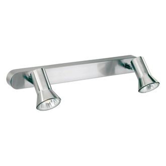 Netlighting Magnum 2 Light Spotlights Bar Light Brushed Steel GU10 in Grey