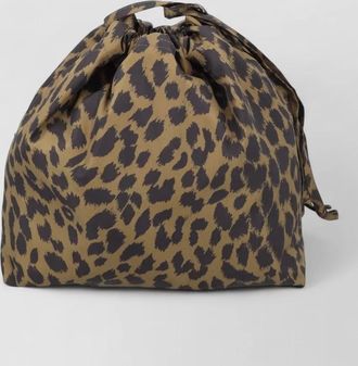 Aspesi leopard print tote bag top handle