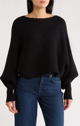 Love Token Franklin Batwing Crop Sweater in Black at Nordstrom Rack, Size Large