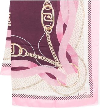 Liu Jo chain print scarf - women - Polyester - One Size - Purple